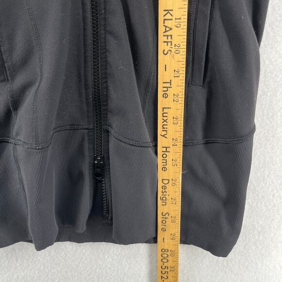 LULULEMON Jacket Womens 6 Daily Practice Midlayer Hooded Yoga Full Zip Black - Picture 12 of 13